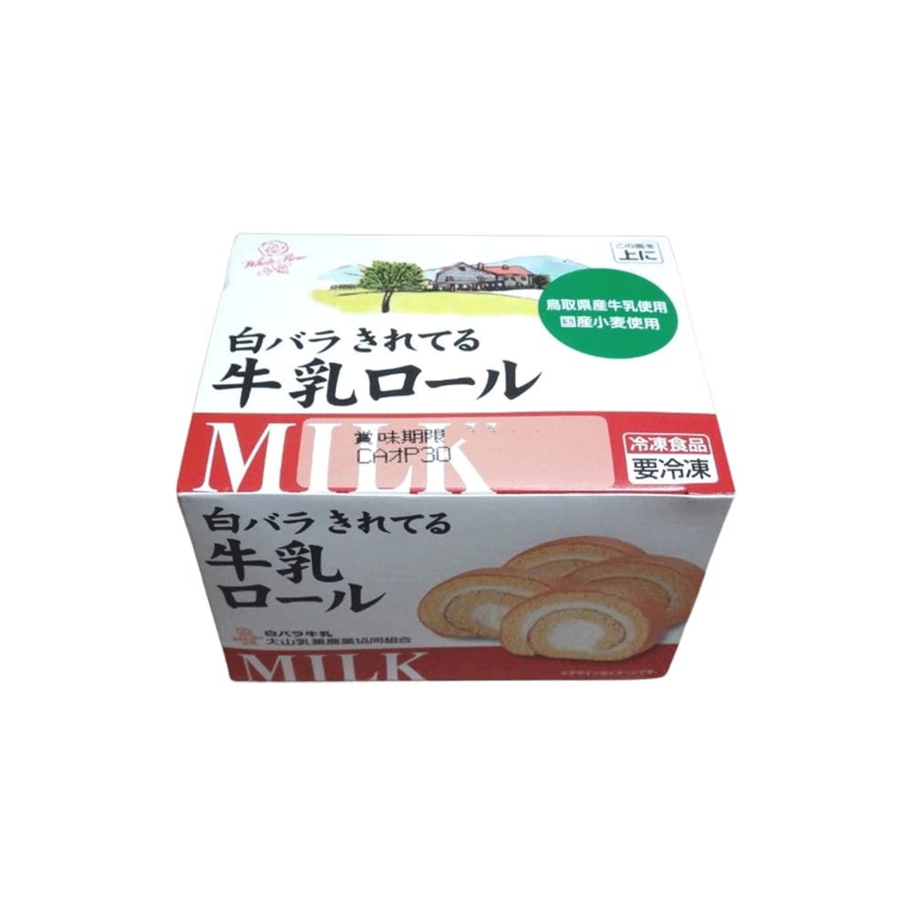 大山乳業 白バラ きれてる牛乳ロール 1箱(4切れ入) 花畑牧場 ロールケーキ アイス ケーキ