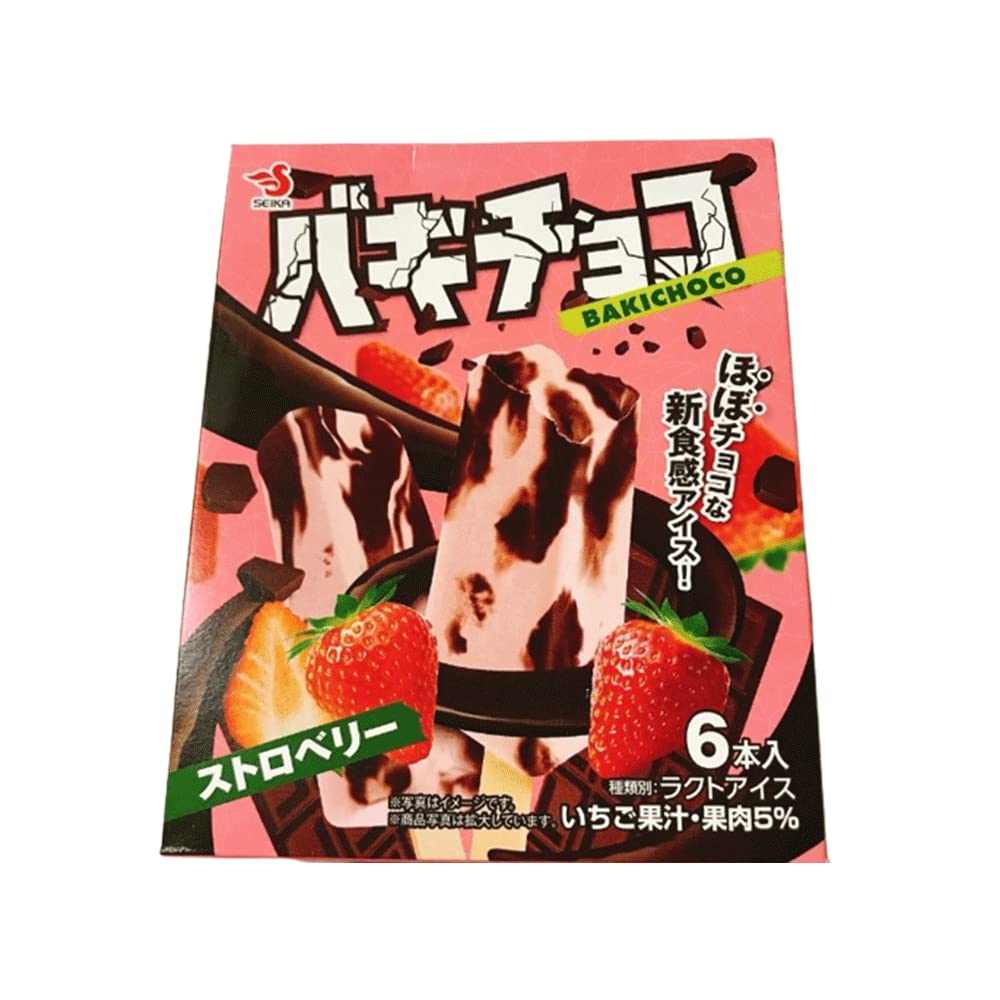 Yahoo! Yahoo!ショッピング(ヤフー ショッピング)セイカ バキチョコバーマルチ ストロベリー 42ml×6本 チョコ 苺 いちご アイス ラクトアイス アイスバー