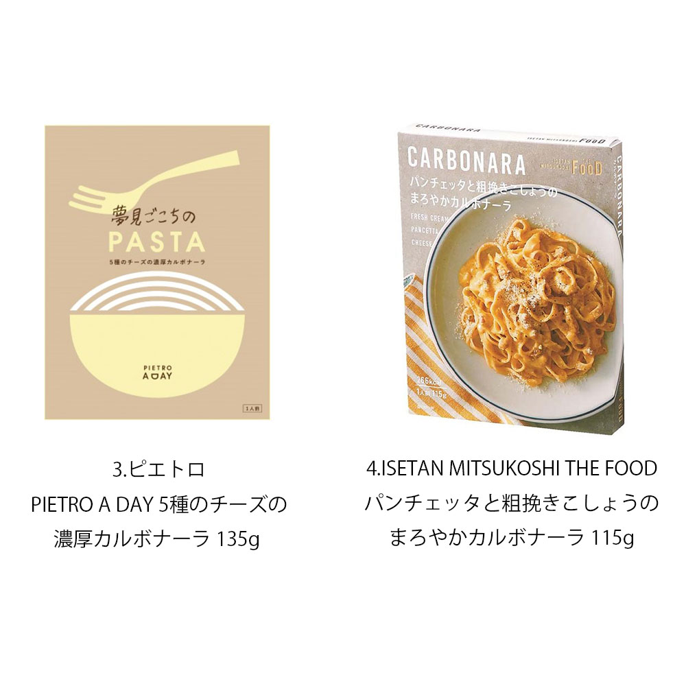 1個選択 選べるカルボナーラ 1個 日清製粉ウェルナ 紀ノ国屋 ピエトロ PIETRO ISETAN MITSUKOSHI THE FOOD カルボナーラ サタデープラス |  | 02