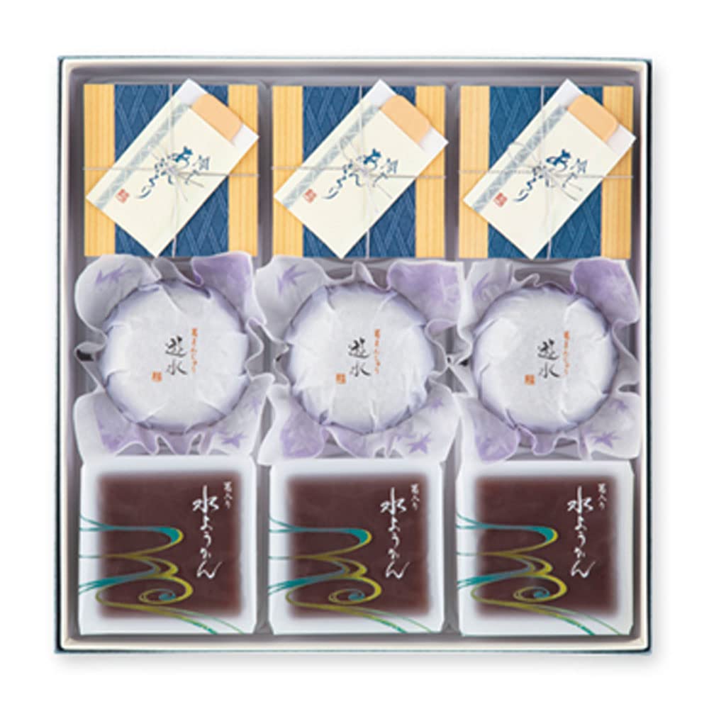 Yahoo! Yahoo!ショッピング(ヤフー ショッピング)源吉兆庵 葛入り水ようかん詰合せ 9個入×1箱 手提げ袋付き 吉兆庵 水羊羹 水ようかん 遊水 葛饅頭 和菓子 お菓子