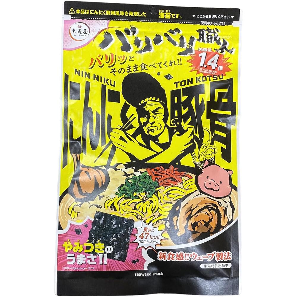 Yahoo! Yahoo!ショッピング(ヤフー ショッピング)大森屋 バリバリ職人 にんにく豚骨味 21g×1袋 ドン・キホーテ 海苔 のり 味付け 味付き海苔 バリバリ