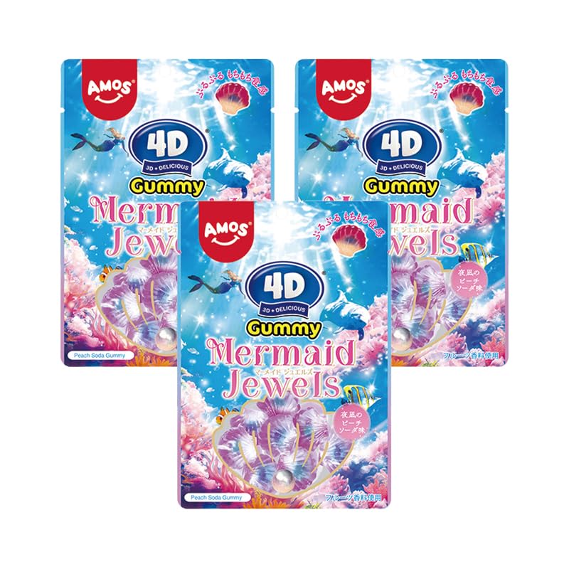 Yahoo! Yahoo!ショッピング(ヤフー ショッピング)カンロ 4Dグミマーメイドジュエルズ 夜凪のピーチソーダ味 ×3袋 グミ 食感 お菓子 スイーツ