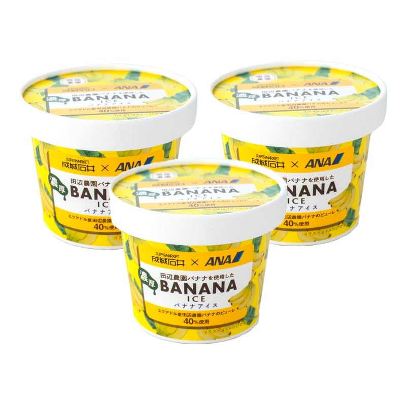 成城石井×ANA 濃厚バナナアイス 122ml×3個 アイス アイスクリーム バナナ 田辺農園 冷凍