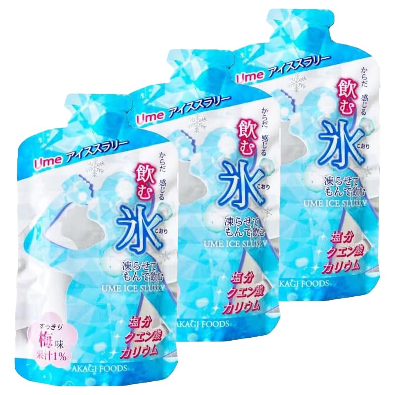 Yahoo! Yahoo!ショッピング(ヤフー ショッピング)赤城フーズ 飲む氷 Ume アイススラリー 100g×3個 ゼリー 飲料 梅 飲む氷 冷却 熱中症対策 クールダウン 塩分