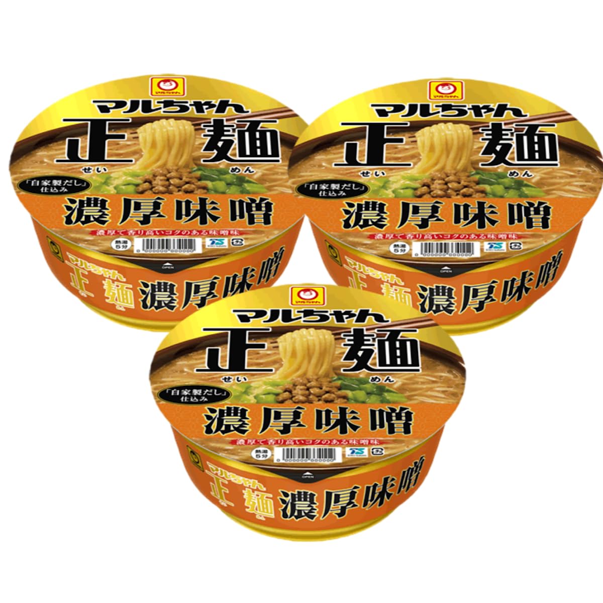 マルちゃん マルちゃん正麺 カップ 濃厚味噌 133g×3個 カップラーメン