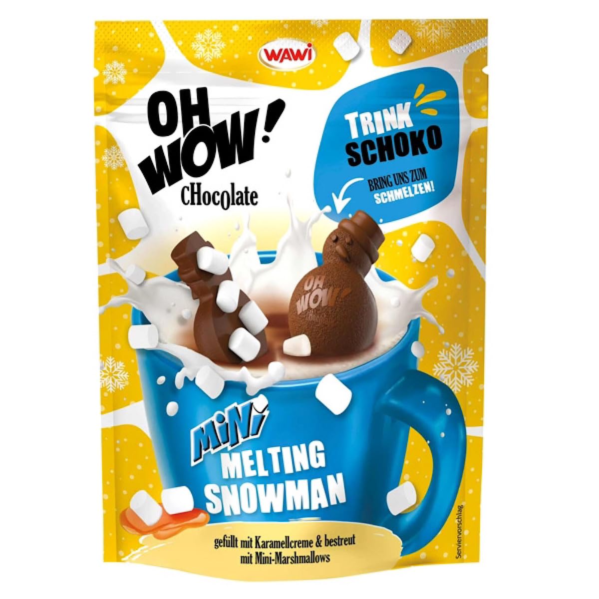 Yahoo! Yahoo!ショッピング(ヤフー ショッピング)オーワオ ミニメルティング スノーバディ キャラメル チョコレート 120g クリスマス ギフト プレゼント ホットチョコレート マシュマロ