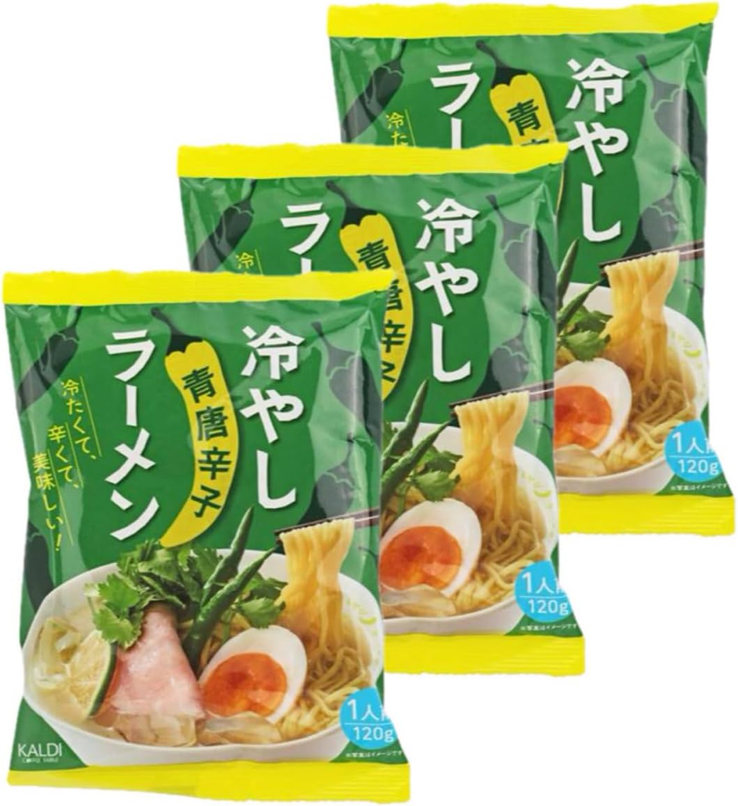 Yahoo! Yahoo!ショッピング(ヤフー ショッピング)カルディ 冷やし青唐辛子ラーメン 120g×3袋 袋麺 インスタント ラーメン 麺 冷やしラーメン