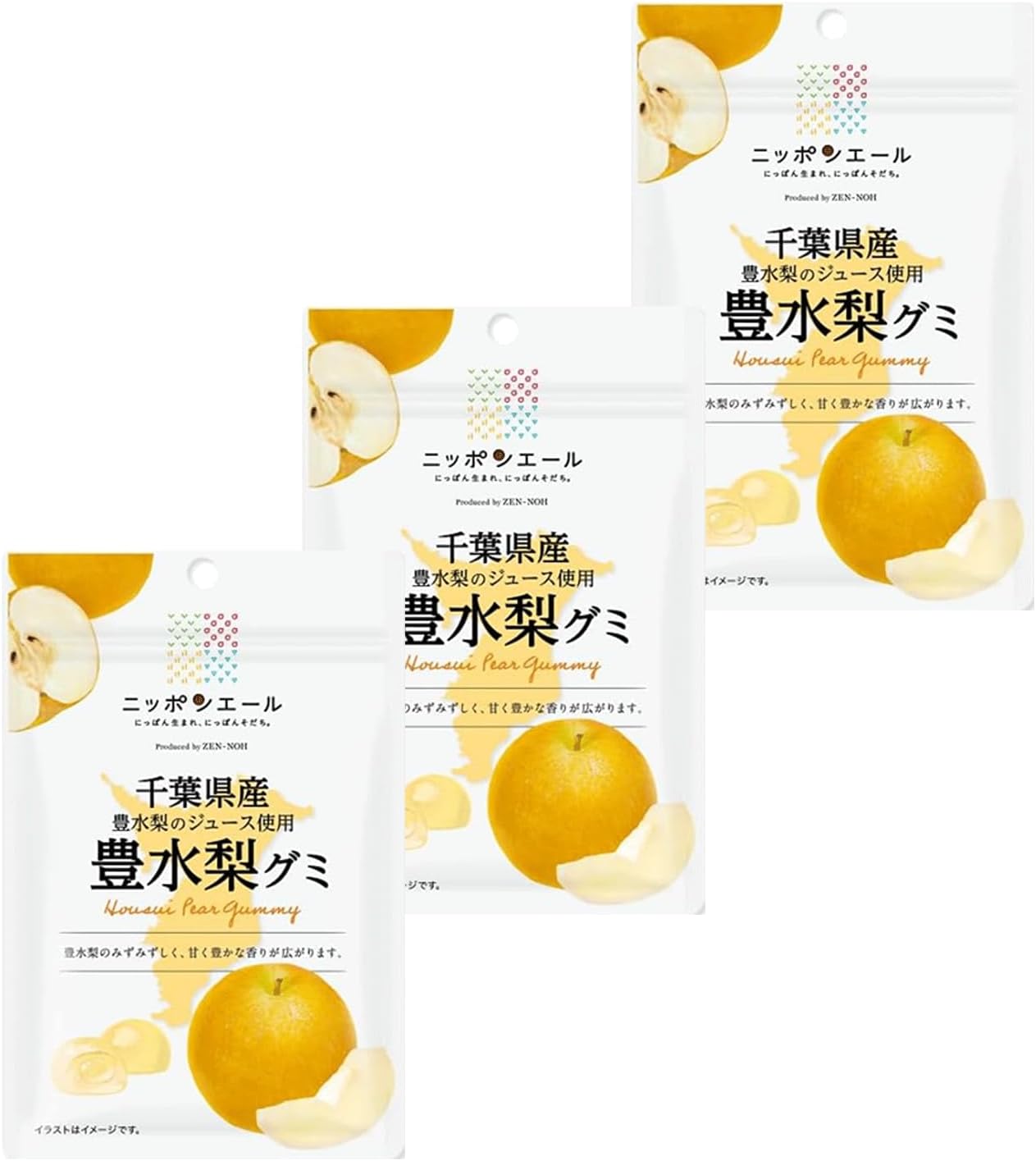 Yahoo! Yahoo!ショッピング(ヤフー ショッピング)ニッポンエール 千葉県産 豊水梨 グミ 梨 ナシ 40g×3袋セット