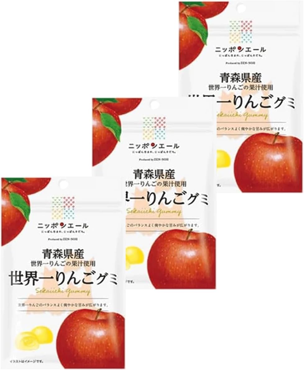 Yahoo! Yahoo!ショッピング(ヤフー ショッピング)ニッポンエール 青森県産世界一りんご グミ 40g×3袋セット