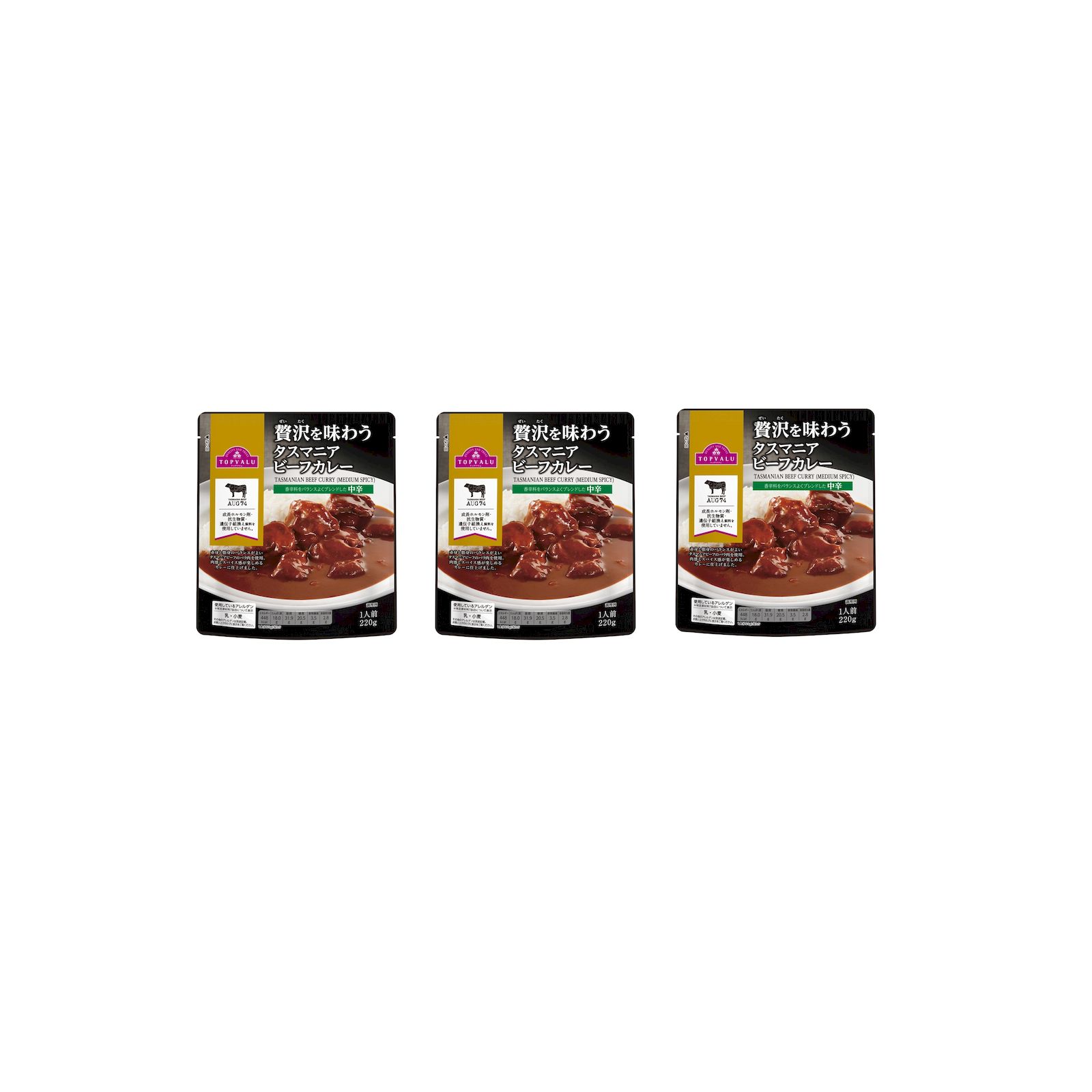 Yahoo! Yahoo!ショッピング(ヤフー ショッピング)トップバリュ　タスマニアビーフカレー 中辛 220g レトルト食品 牛肉 濃厚 ご飯のお供 本格 ×3個