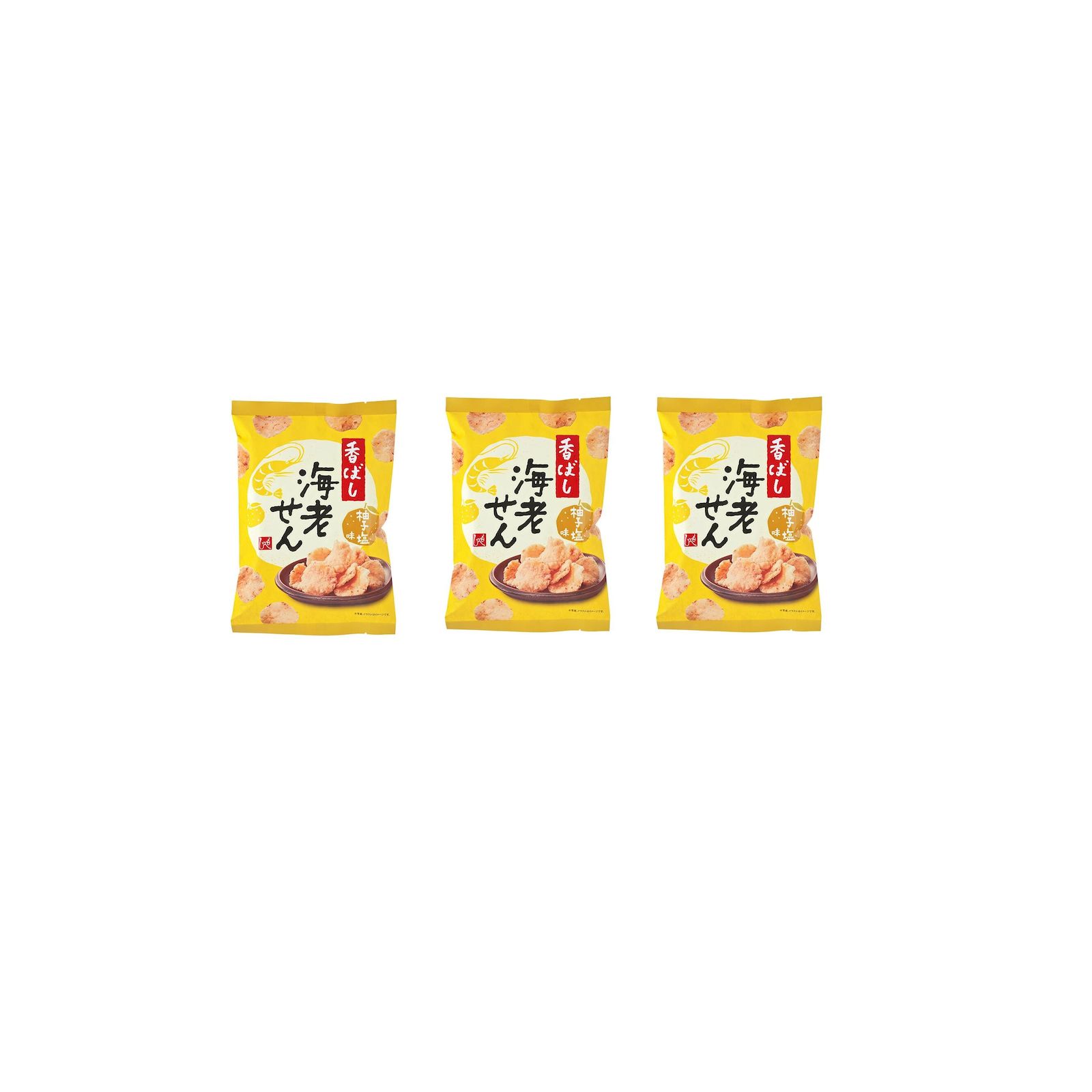 カルディ もへじ 香ばし海老せん　ゆず塩味　60g 海老せん スナック菓子 ゆず塩 ×3個