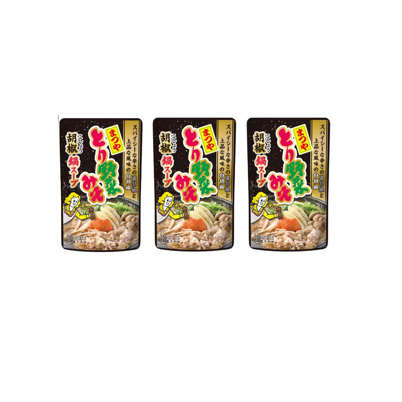Yahoo! Yahoo!ショッピング(ヤフー ショッピング)イチビキ まつや とり野菜みそ 胡椒 鍋スープ 720g×3個 鍋スープとり野菜みそ胡椒