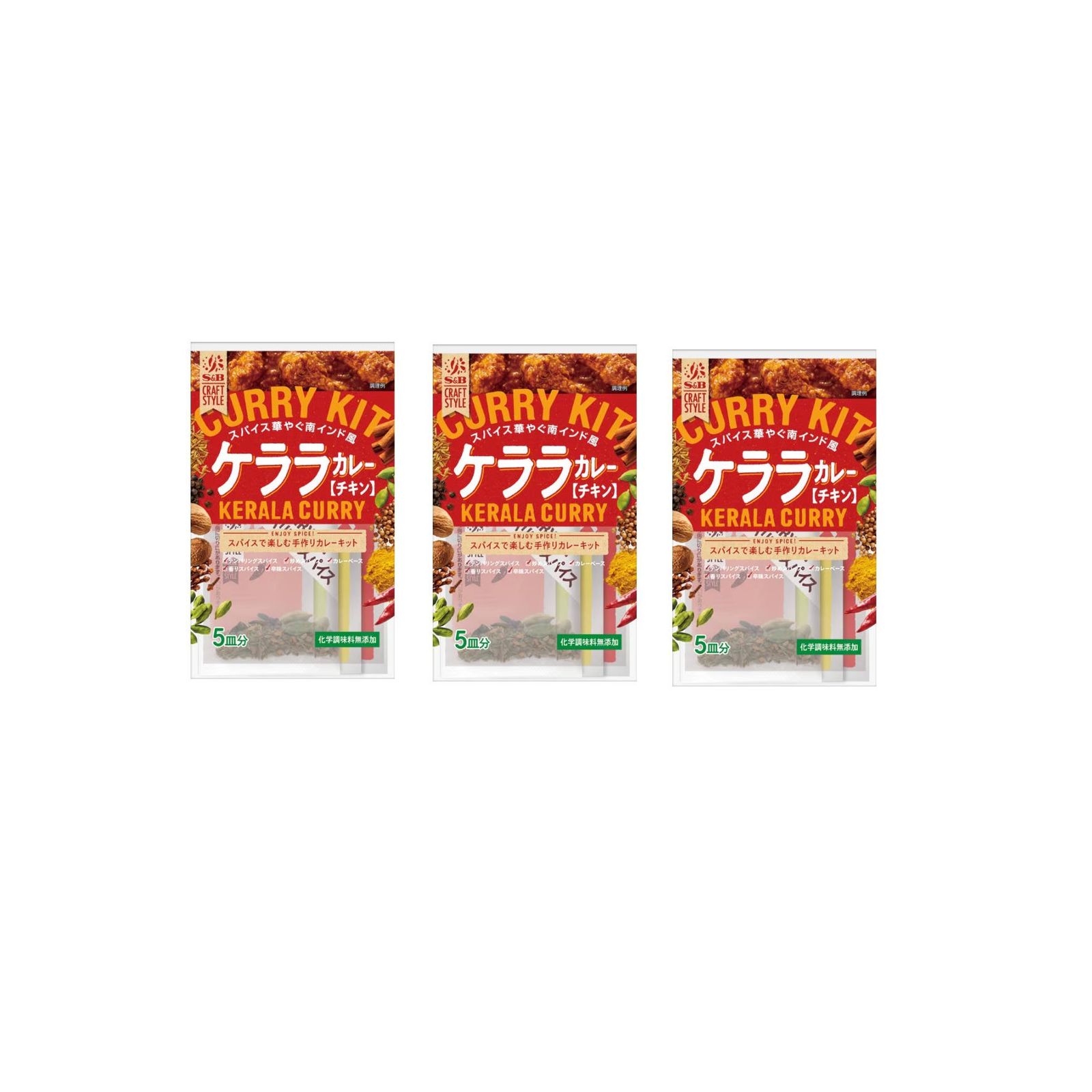 エスビー食品 CRAFT STYLE ケララカレー 5皿分入り×3個 カレー ルウ スパイス 南インド スパイシー チキンカレー