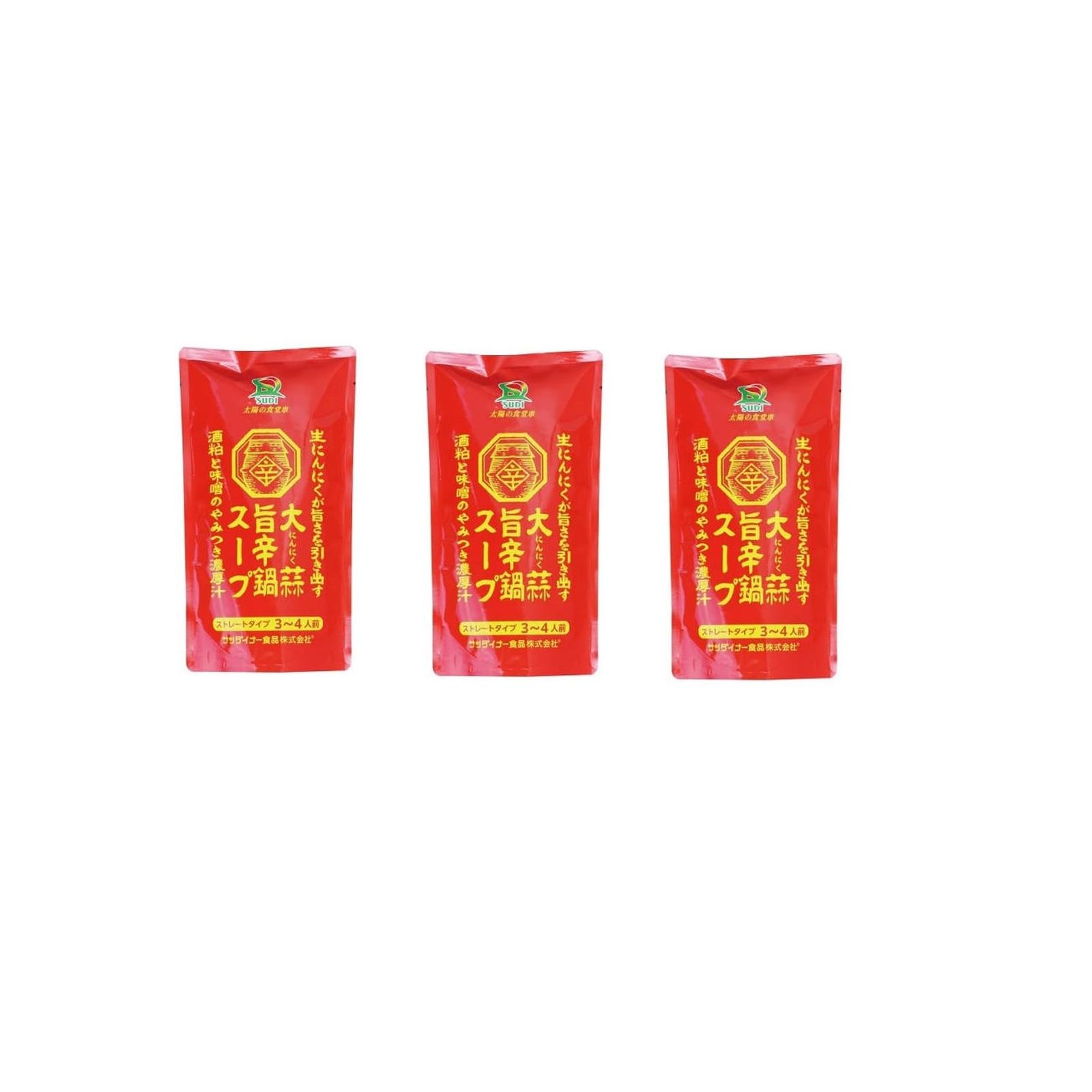 サンダイナー食品 大蒜(にんにく) 旨辛鍋スープ 600g×3個 にんにく 味噌 ストレート ラーメン
