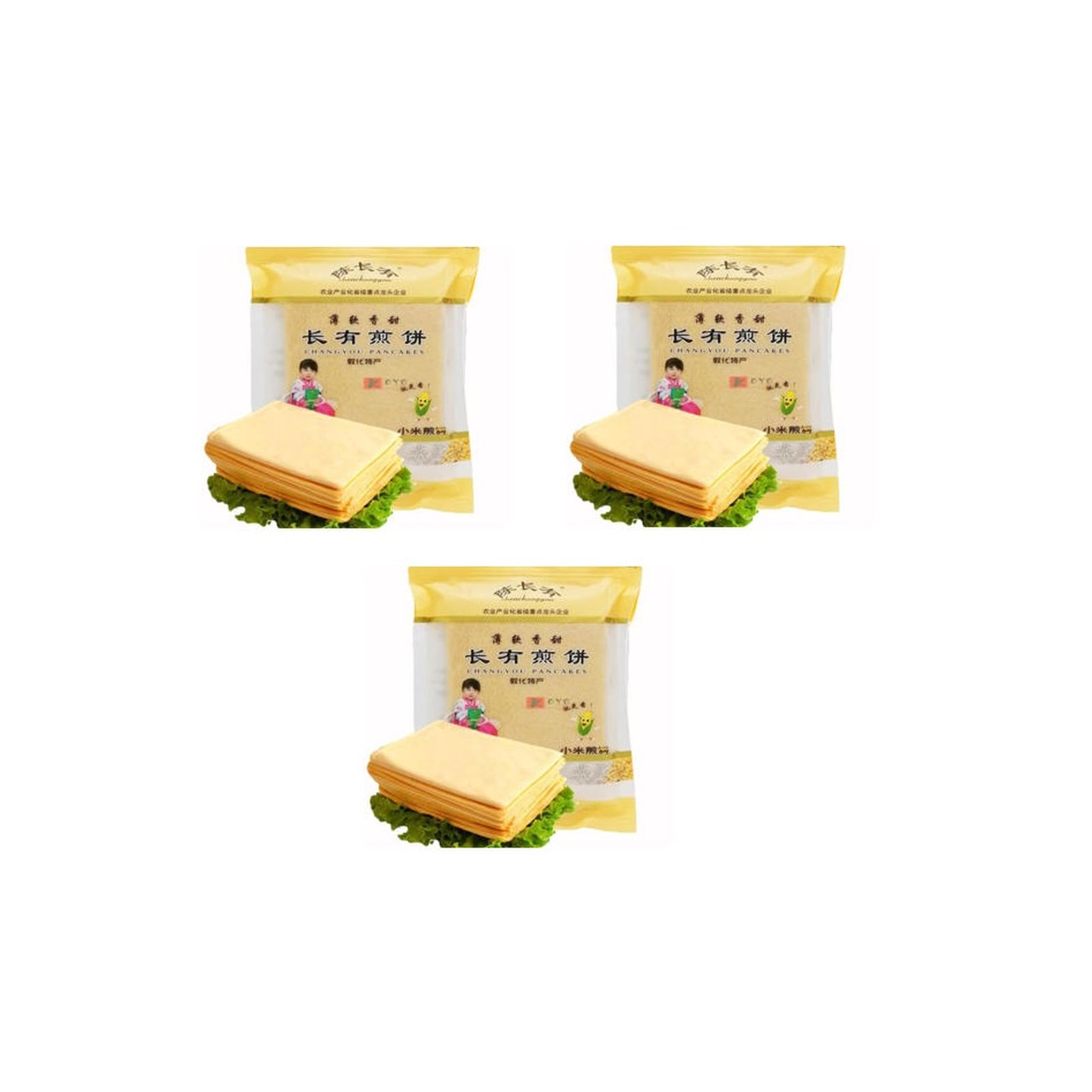 陳長有 小米煎餅 220g×3個 雑穀煎餅 米 こめ コメ 焼きクレープ 中華名物 故郷の味 220g