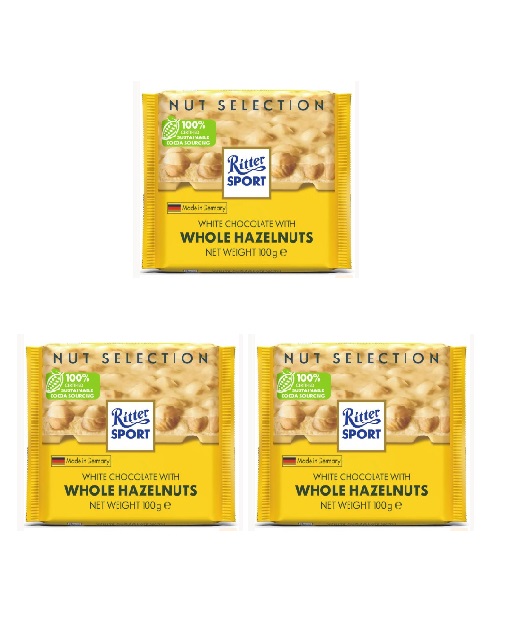 リッタースポーツ ナッツホワイト 100g×3個 チョコレート ナッツ