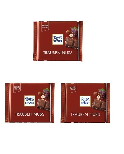 リッタースポーツ レーズンナッツ 100g×3個 チョコレート レーズン ナッツ