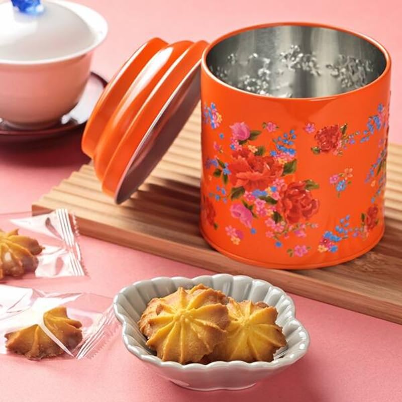 Yahoo! Yahoo!ショッピング(ヤフー ショッピング)カルディ パイナップル風クッキー 客家柄缶 オレンジ 1個 KALDI クッキー お菓子 焼菓子 おしゃれ かわいい ギフト 台湾 缶入り
