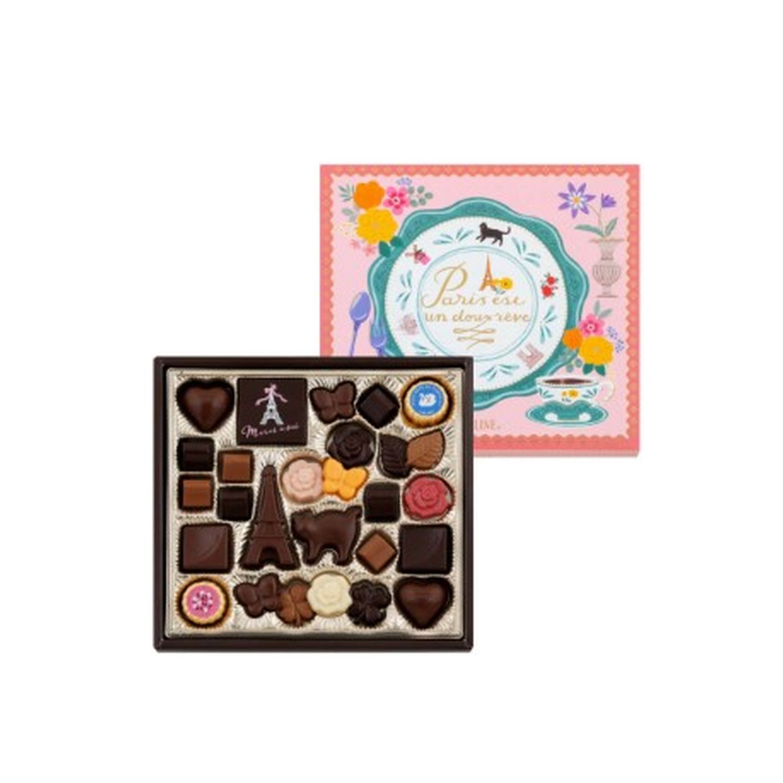 モ口ゾフ カリーヌ パリ 27個入(v26)×1個 チョコレート 缶 アソート 猫 バレンタイン 人気