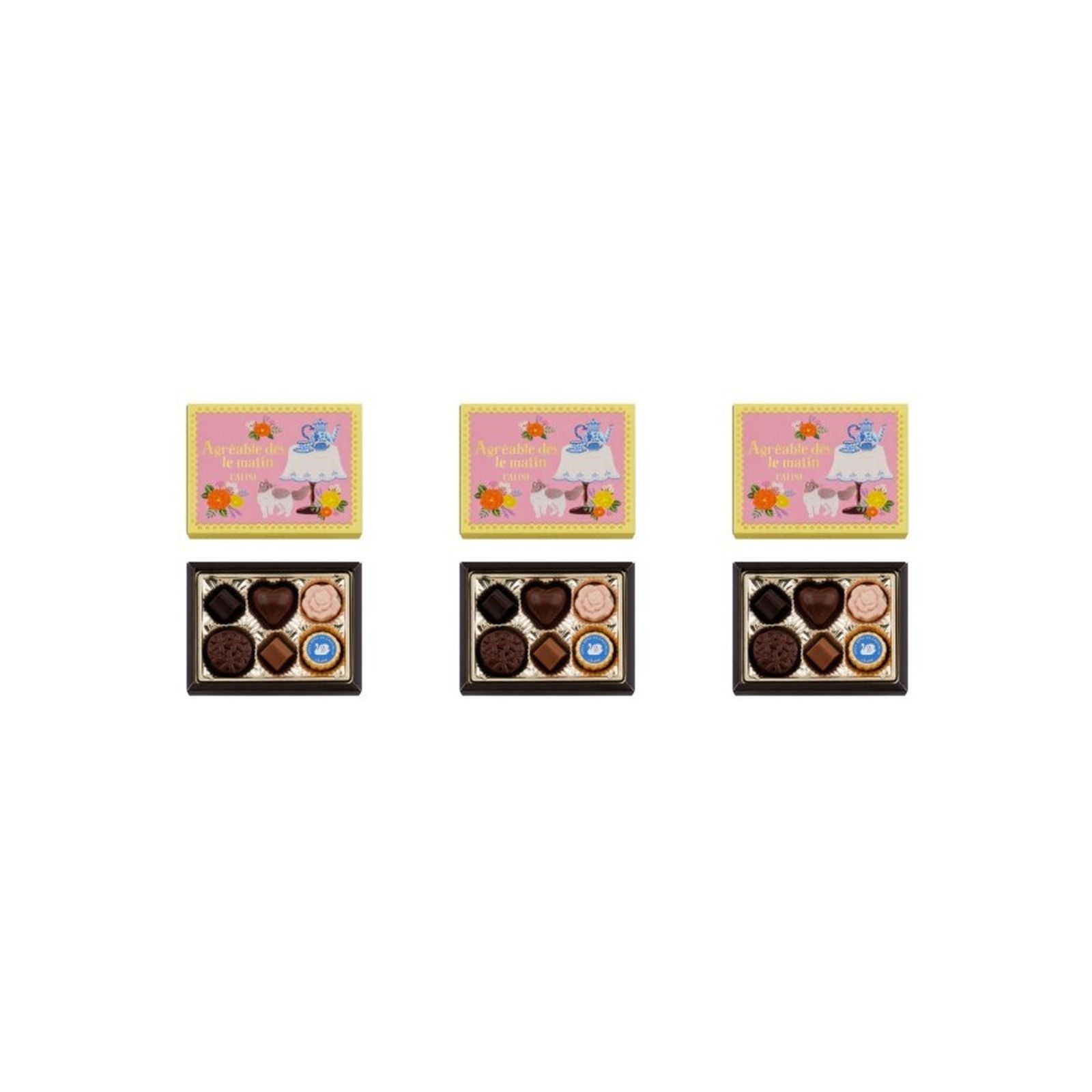 モ口ゾフ カリーヌ フローラル 6個入(v26)×3個 チョコレート 缶 アソート 猫 バレンタイン 人気