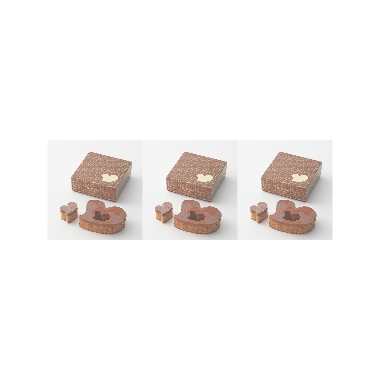 ハートブラウニー ミルクチョコ (10ピース)(v26) クラブハリ工×3個 チョコレート ケーキ 焼菓子 バレンタイン ハート 人気