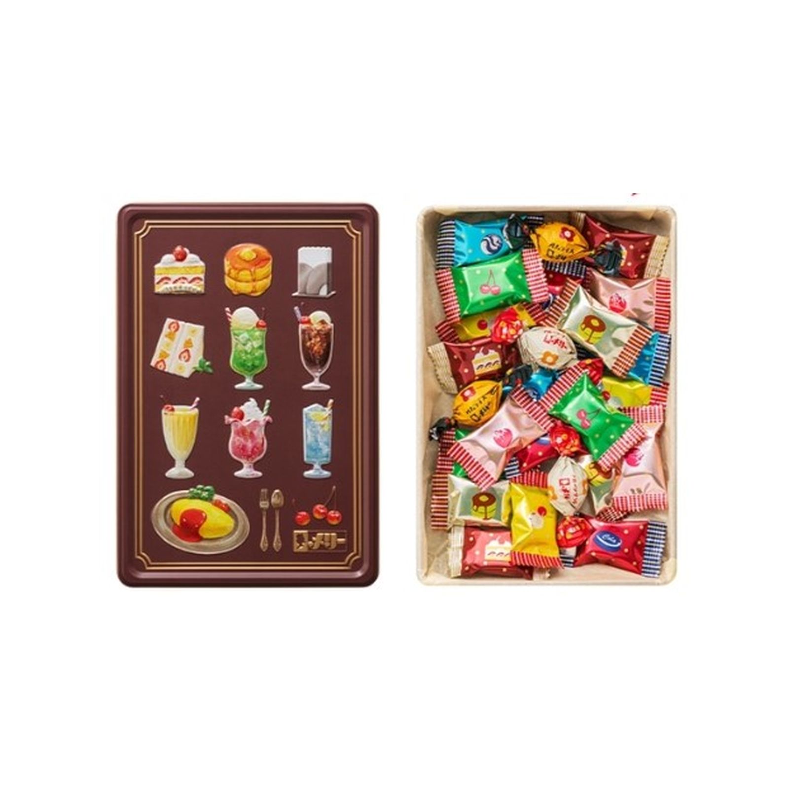 メリーチョコレート はじけるキャンディチョコレート。 喫茶メニュー缶(25個)(v26)×1個 チョコレート 菓子 バレンタイン パチパチ食感 人気