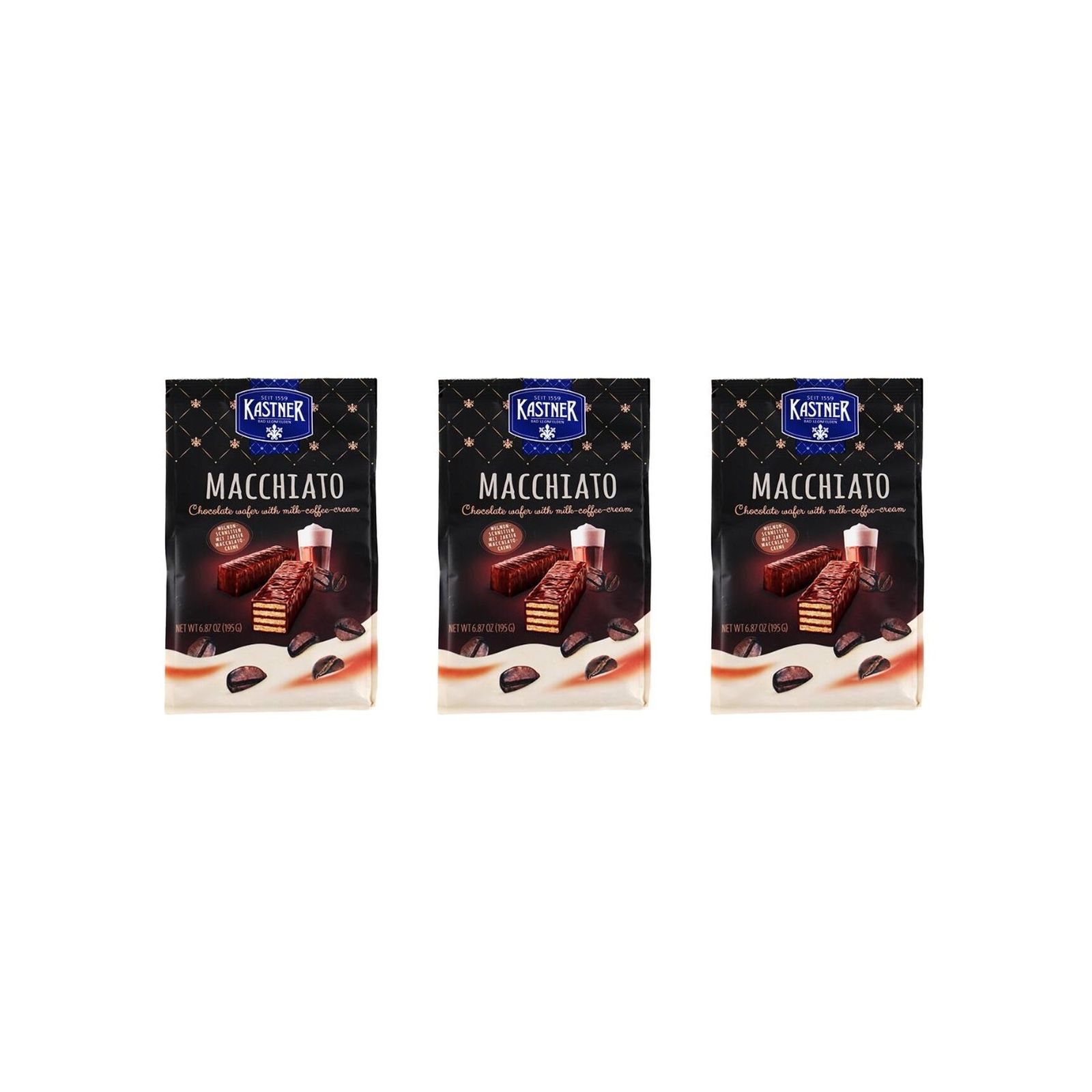 KAIDl カストナー チョコレートウエハース(マッキアート)(195g)(v26)×3個 チョコレート 菓子 バレンタイン スナック 人気