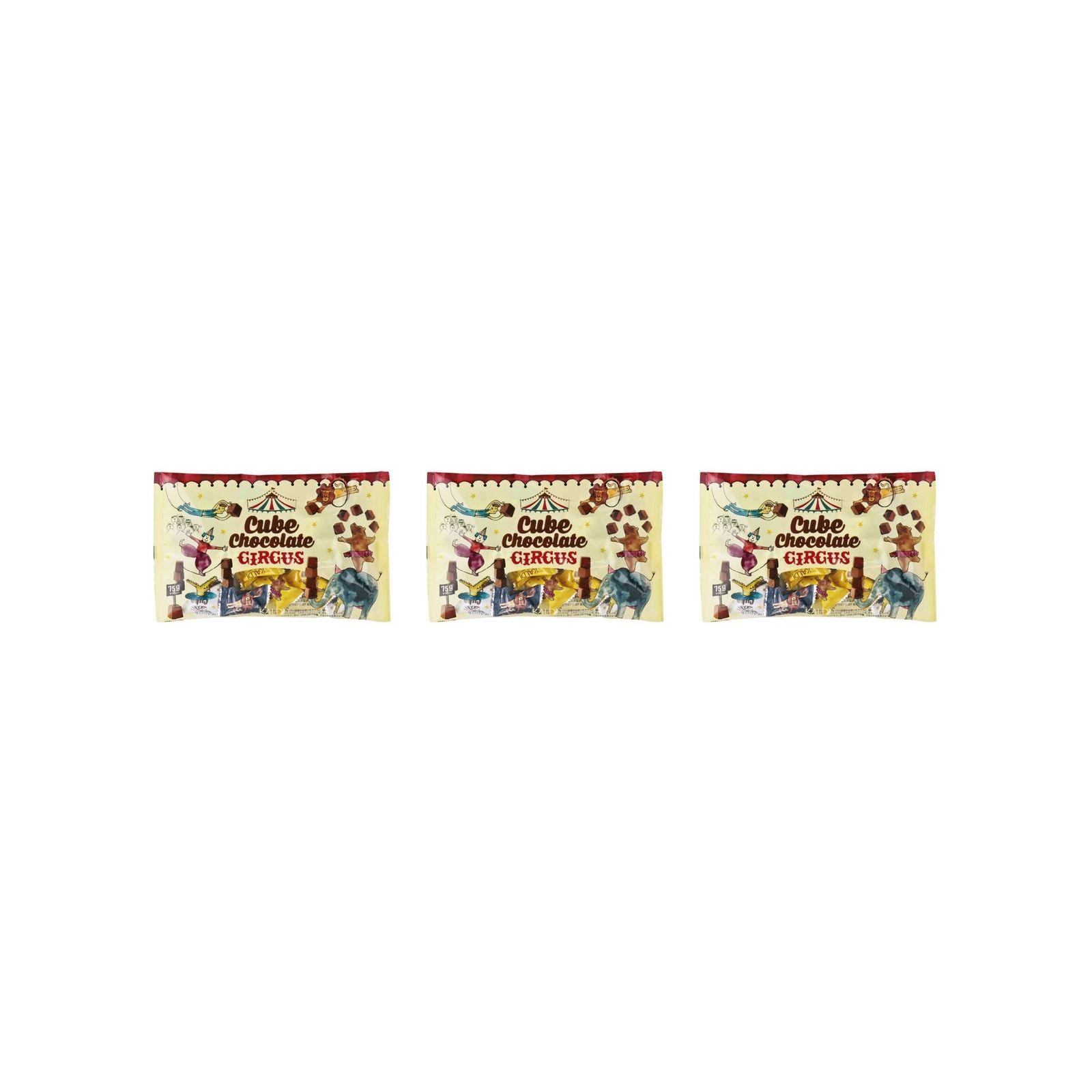 KAIDl キューブチョコレートサーカス(75g)(v26)×3個 チョコレート 菓子 バレンタイン 生ちょこ 個包装 人気