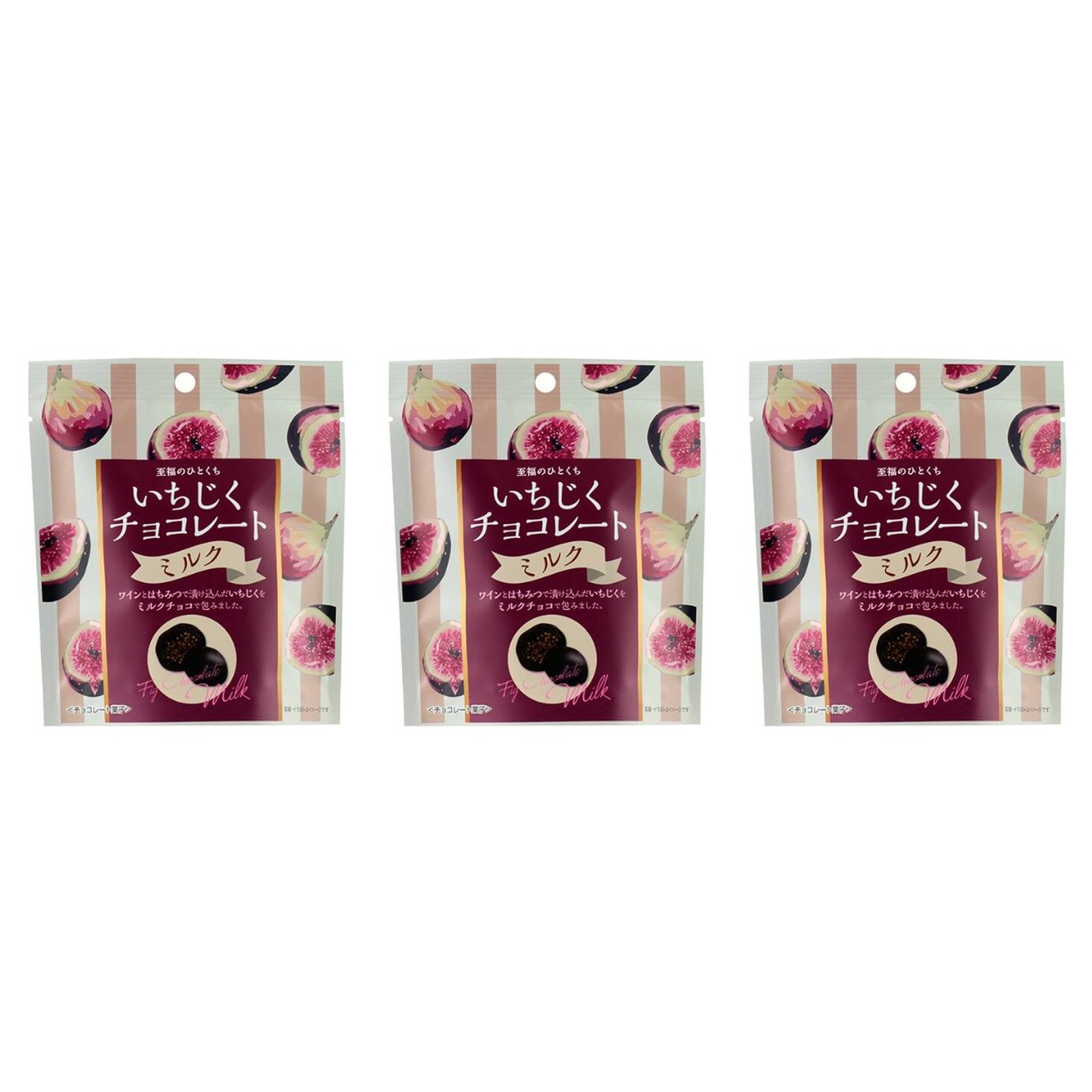 KAIDl アイネット いちじくチョコレート ミルク(4P)(v26)×3個 チョコレート 菓子 バレンタイン ミルク ワイン フルーツ 人気