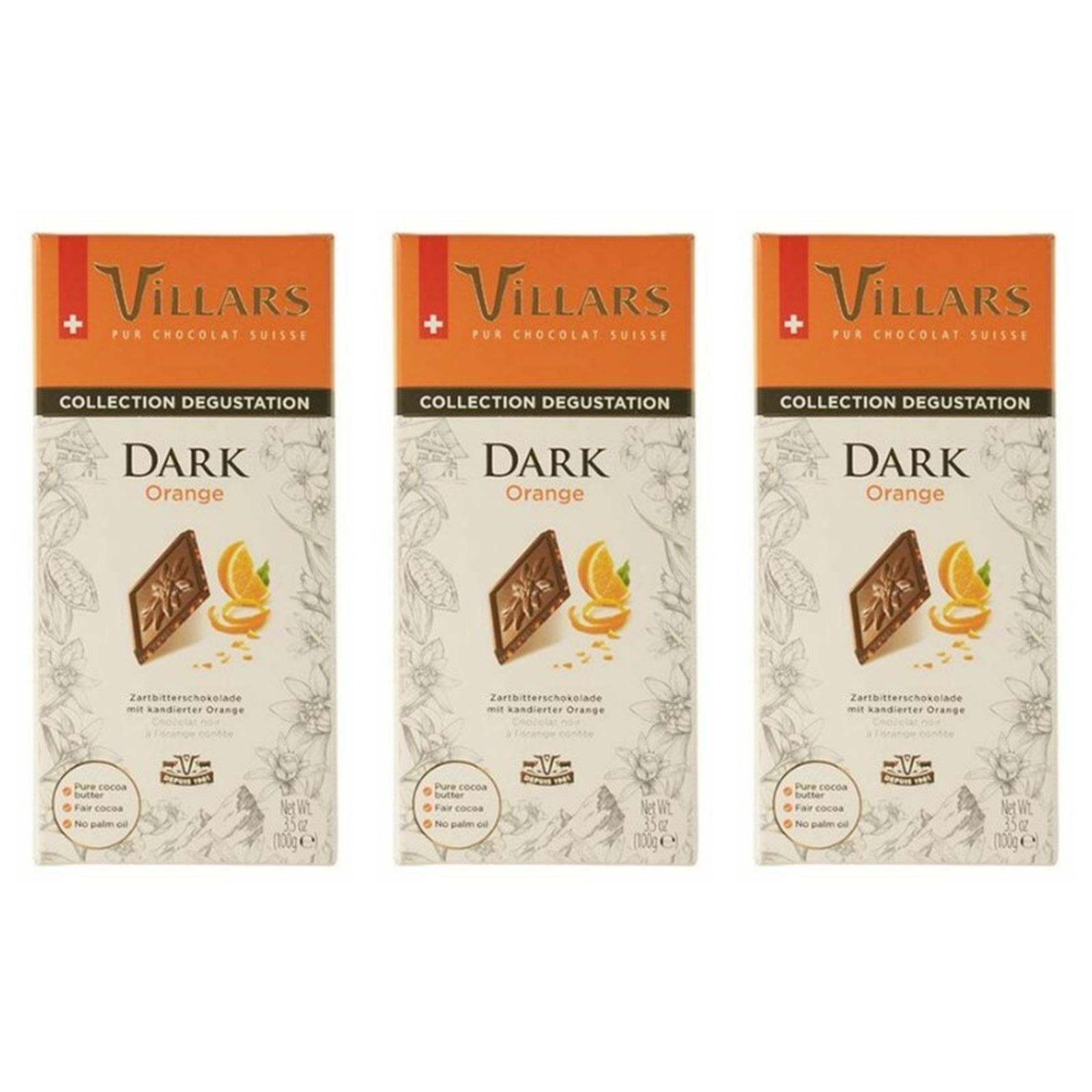 KAIDl ビラーズ スイスミルクチョコレート オレンジピール(100g)(v26)×3個 チョコレート 菓子 バレンタイン ダーク フルーツ 人気