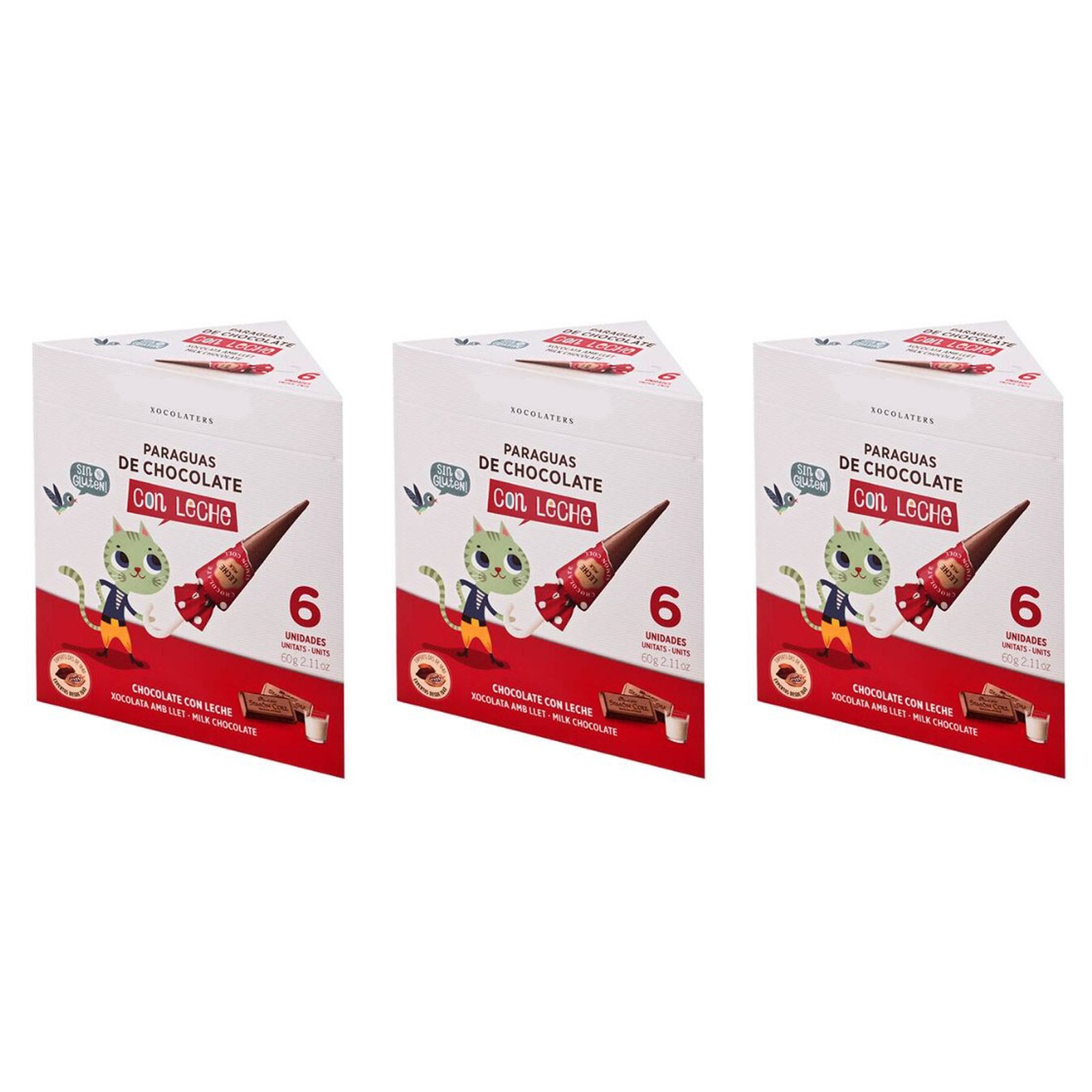 KAIDl シモンコール パラソルチョコレート ミルク(60g)(v26)×3個 チョコレート 菓子 バレンタイン ミルク 傘 人気