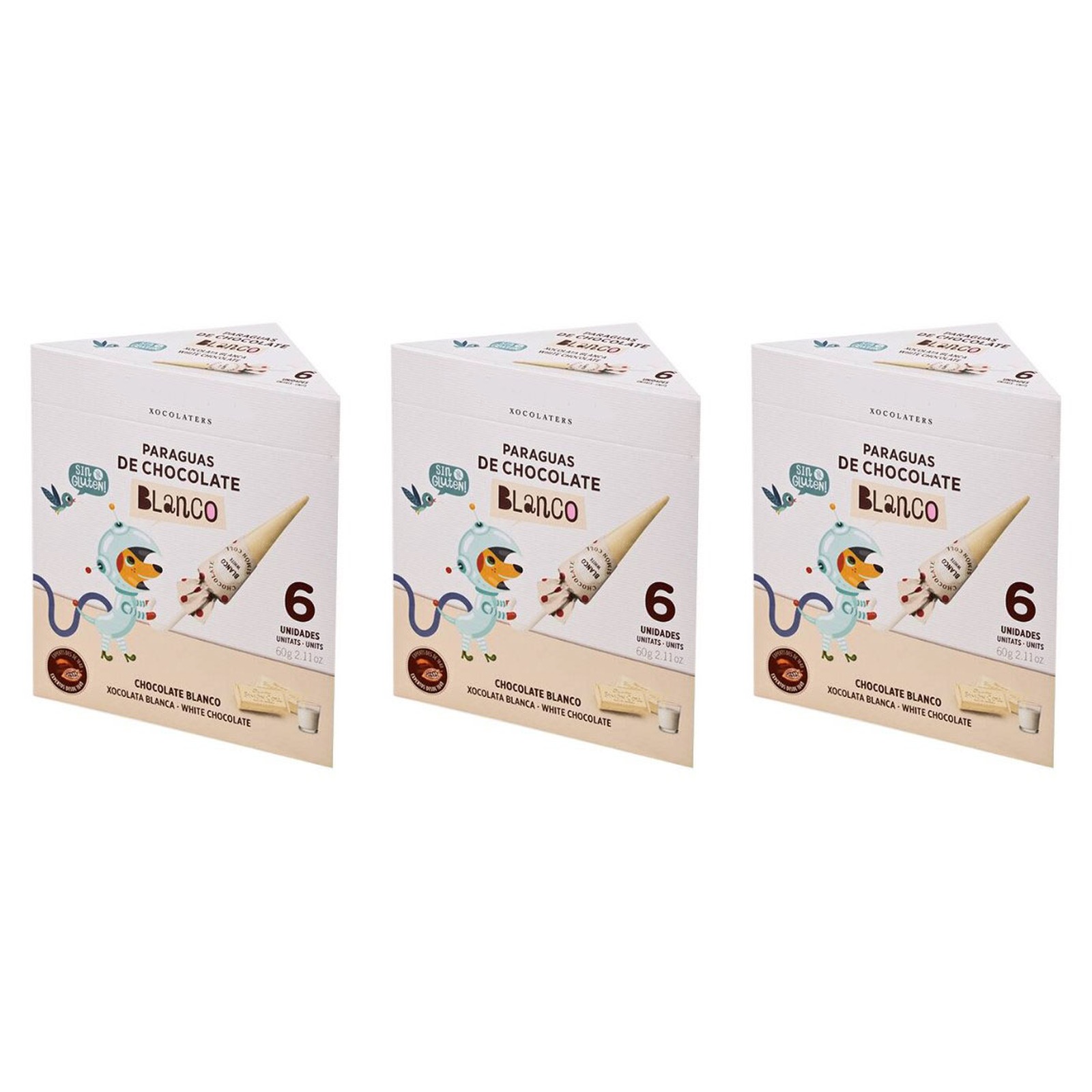 KAIDl シモンコール パラソルチョコレート ホワイト(60g)(v26)×3個 チョコレート 菓子 バレンタイン ミルク 傘 人気