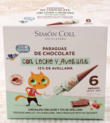 KAIDl シモンコール パラソルチョコレート ミルクヘーゼルナッツ(60g)(v26)×1個 チョコレート 菓子 バレンタイン ミルク 傘 ヘーゼルナッツ 人気