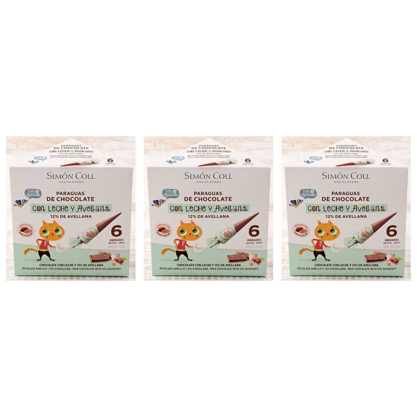 KAIDl シモンコール パラソルチョコレート ミルクヘーゼルナッツ(60g)(v26)×3個 チョコレート 菓子 バレンタイン ミルク 傘 ヘーゼルナッツ 人気