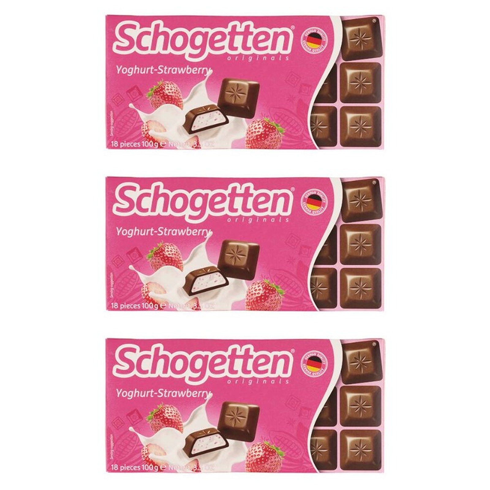 KAIDl トランフ・ショゲッテン ヨーグルトストロベリーチョコレート(100g)(v26)×3個 チョコレート 菓子 バレンタイン ミルク 苺 人気