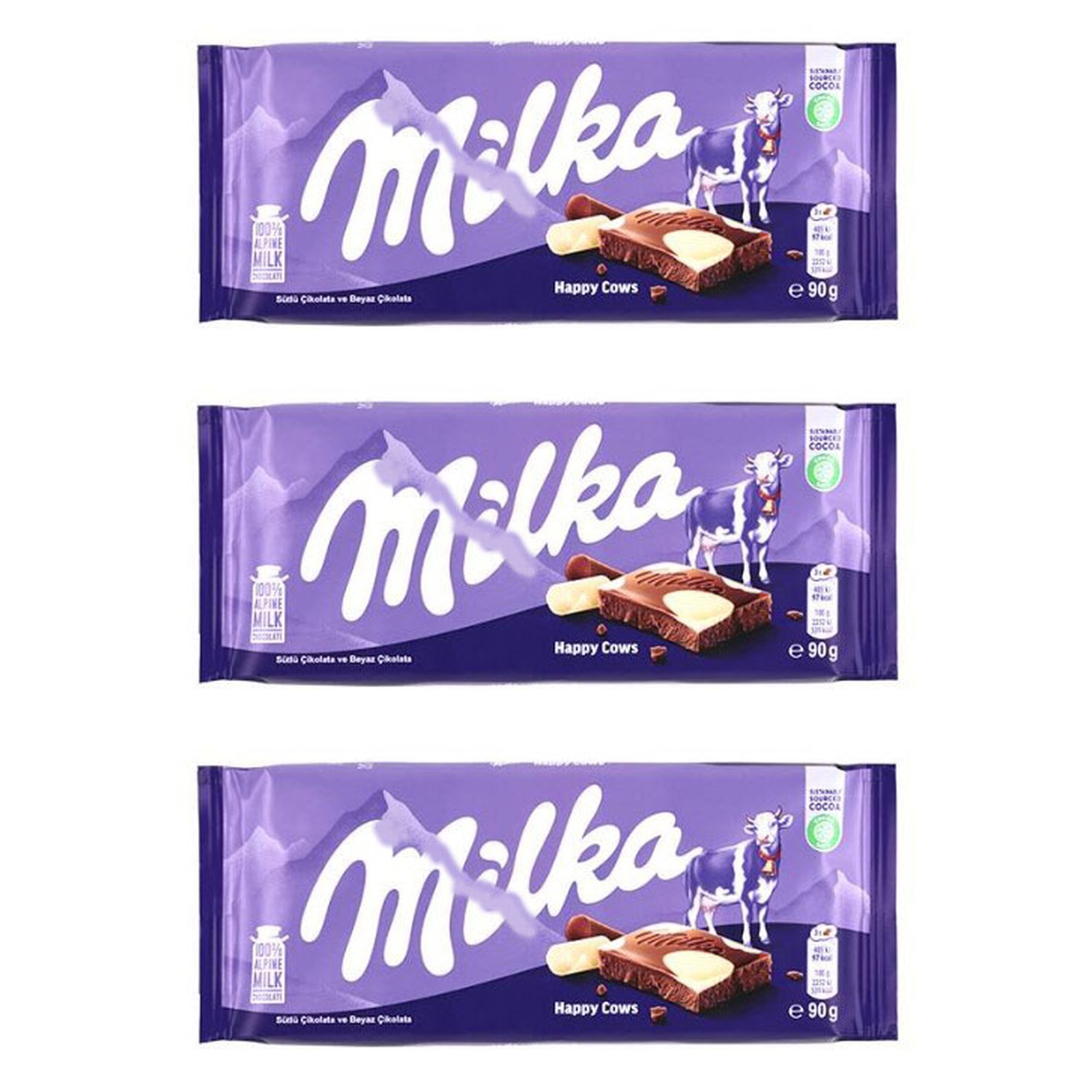 KAIDl ミルカ チョコレート ハッピーカウ(90g)(v26)×3個 チョコレート 菓子 バレンタイン ミルク ホワイト 人気