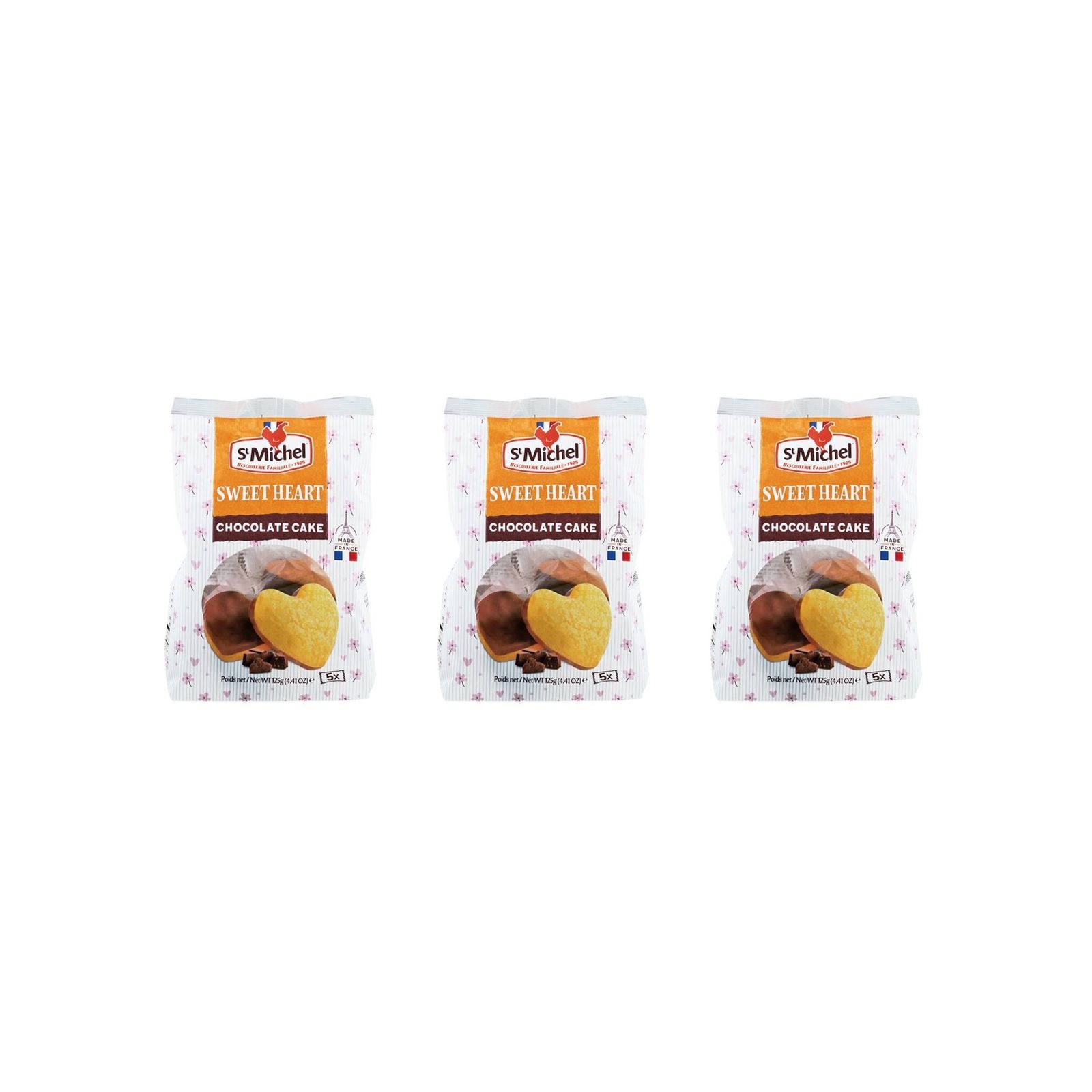 サンミッシェルハ一ト型チョコレ一トケ一キ(5P)(v26) KAIDl×3個 チョコレート バレンタイン 菓子 ケーキ 焼菓子 人気