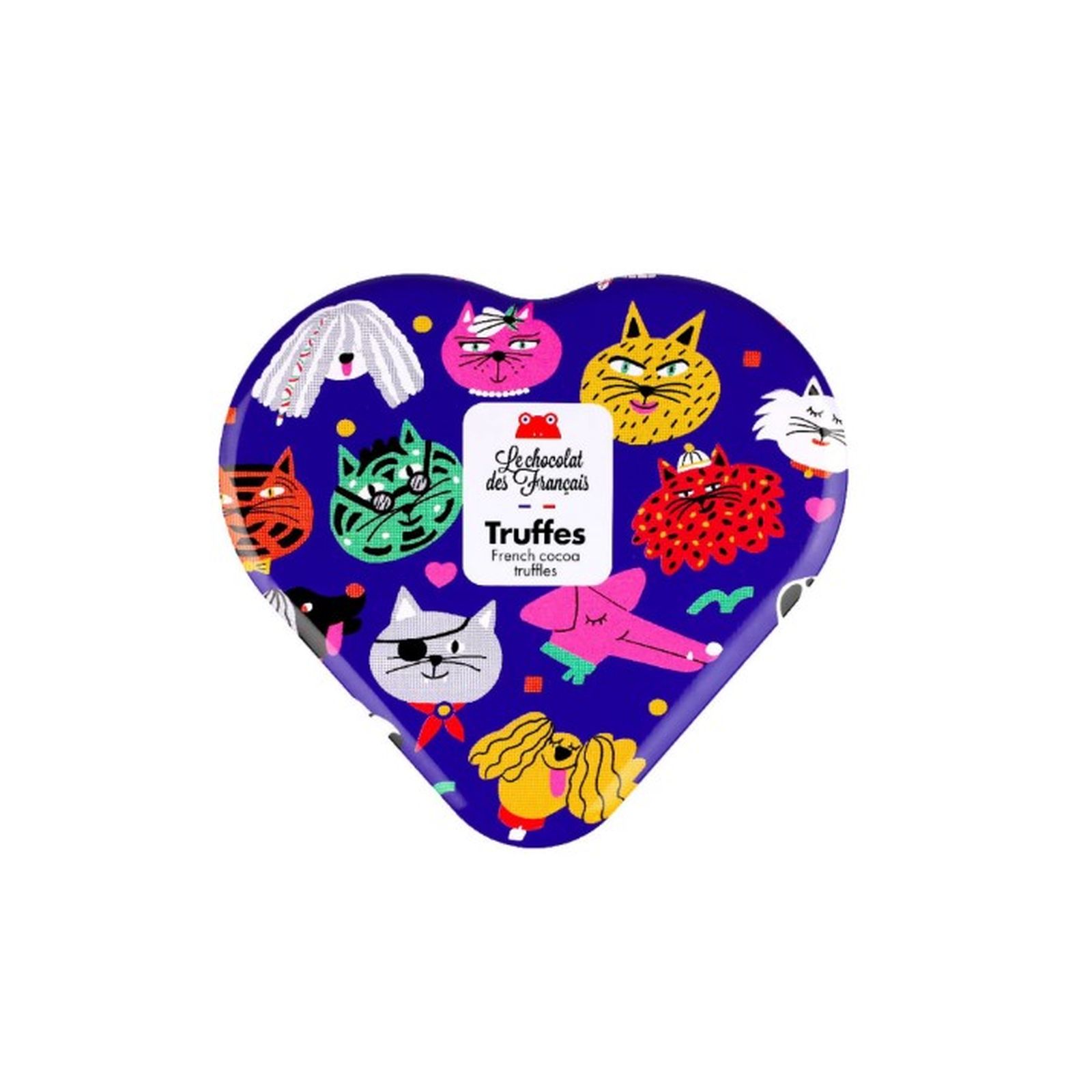 ル・ショコラ・デ・フランセ ハート缶 ドッグ＆キャット トリュフチョコレート 5pc(v26)×1個 チョコレート 菓子 バレンタイン アソート 人気
