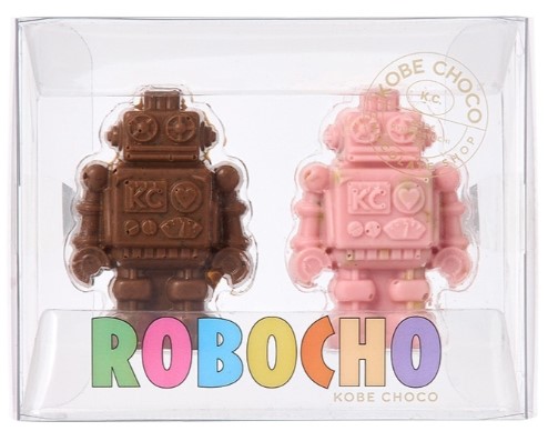 KOBE CHOCO ロボチョ ミルク＆ストロベリー 2個入(v26)×1個 ちょこれーと バレンタイン ロボット 人気