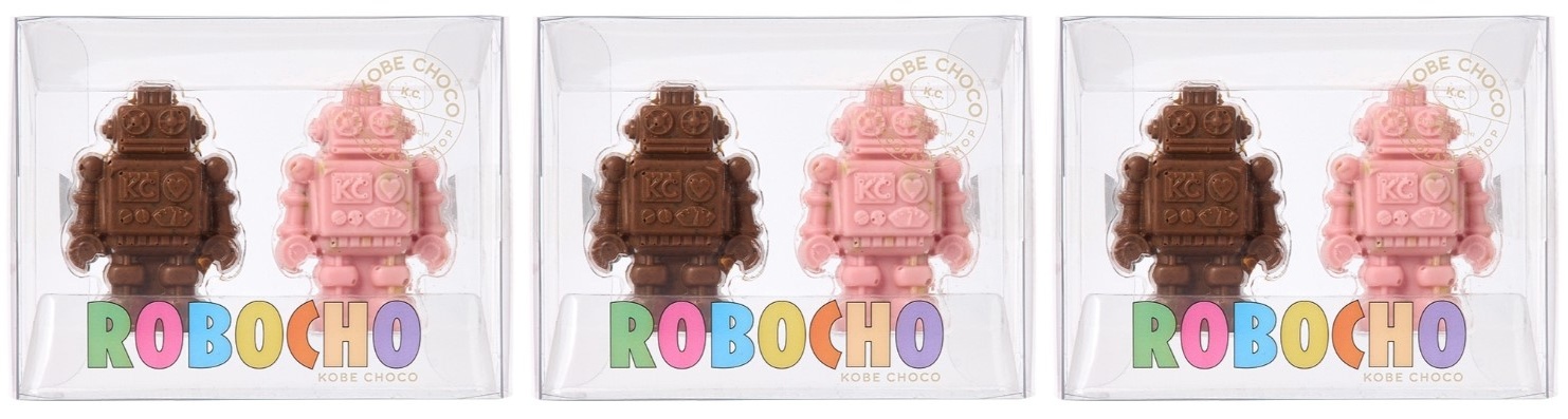 KOBE CHOCO ロボチョ ミルク＆ストロベリー 2個入(v26)×3個 ちょこれーと バレンタイン ロボット 人気