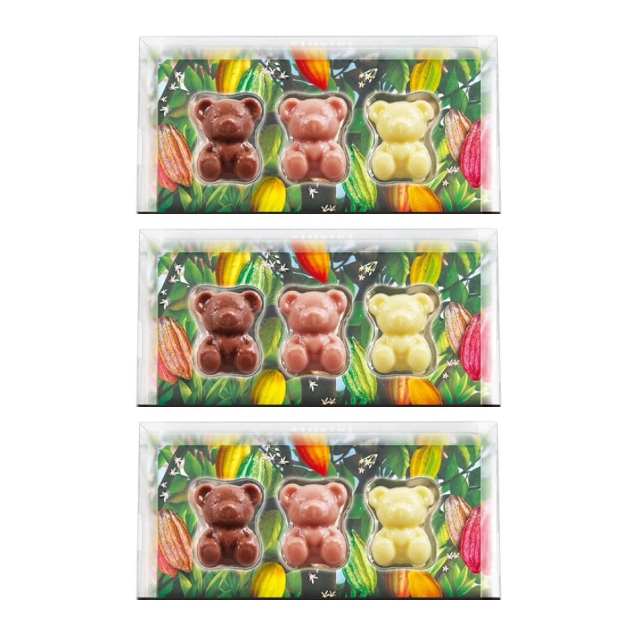 カカオサンパカ 3匹のこぐま 3個(v26)×3個 チョコレート バレンタイン どうぶつ 人気