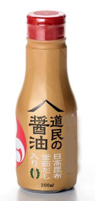 福山醸造 トモエ道民の醤油 日高昆布 200ml×1個 お?油 調味料 北海道 特選丸大豆 昆布だし