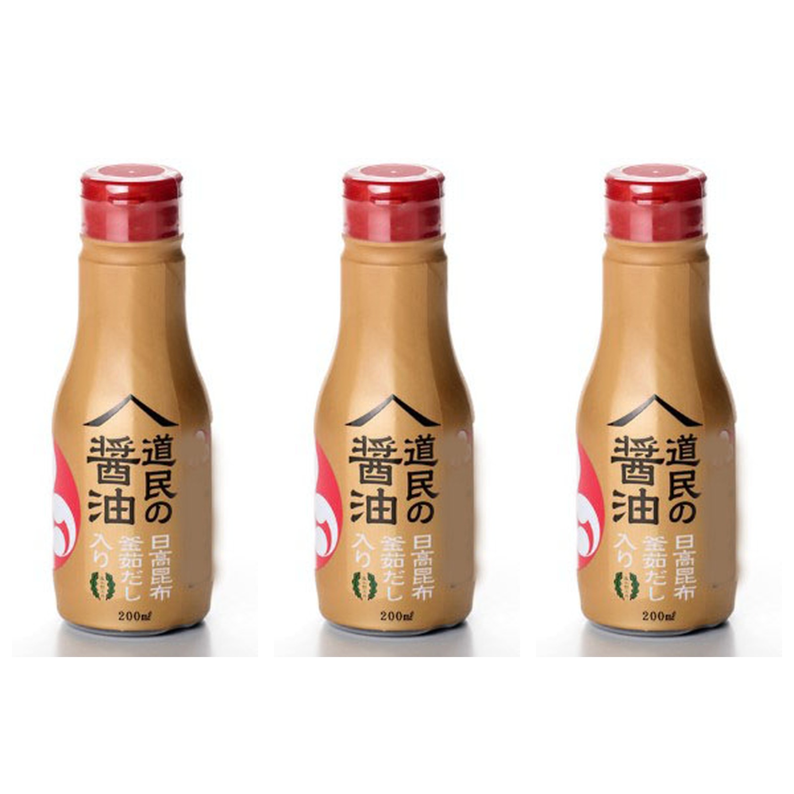 福山醸造 トモエ道民の醤油 日高昆布 200ml×3個 お?油 調味料 北海道 特選丸大豆 昆布だし