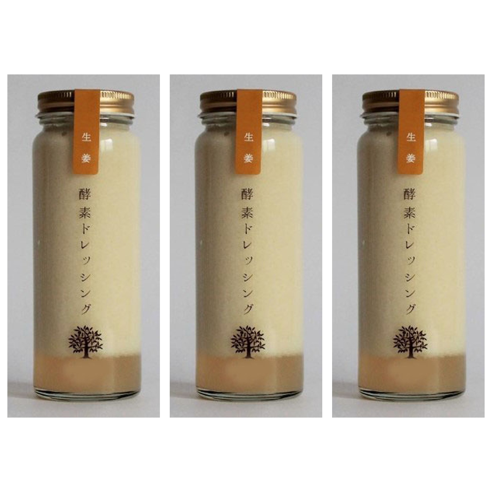 実身美 酵素ドレッシング 生姜 200ml×3個 ドレッシング 酵素 健康 美容 非加熱 しょうが 国産 サラダ