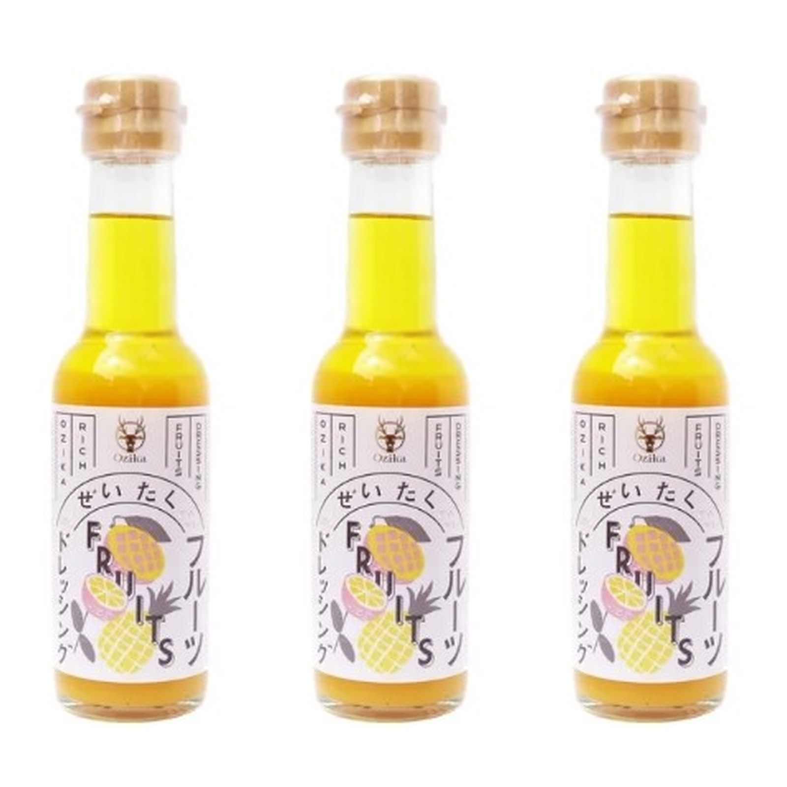 オジカソース ぜいたくフルーツドレッシング 150ml×3個 ドレッシング フルーツ マンゴー りんご パイン サラダ 料理