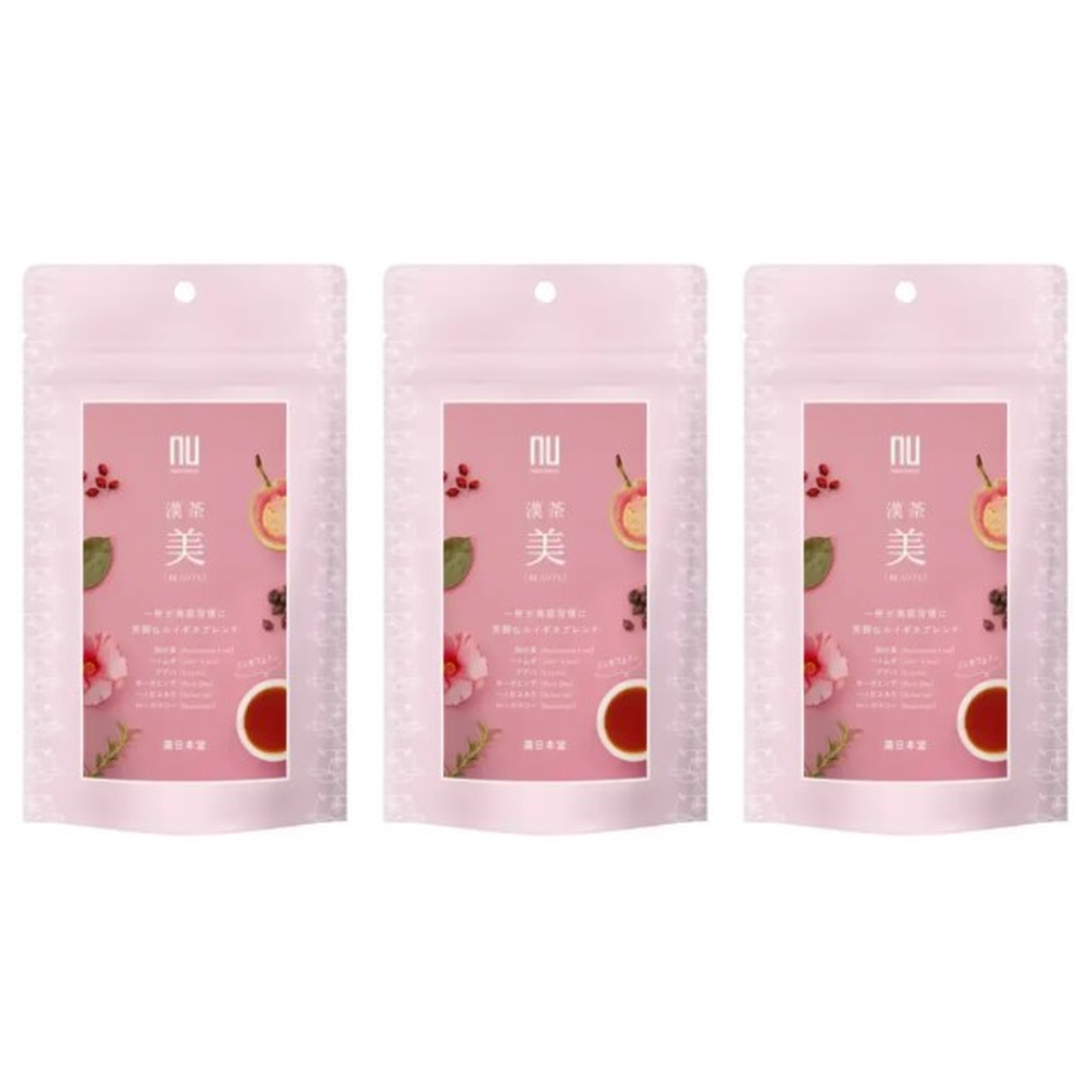 薬日本堂 漢茶 美 2g×6包入り×3個 漢方 美容 健康 ブレンド茶 紅茶 ハトムギ グアバ ローズ