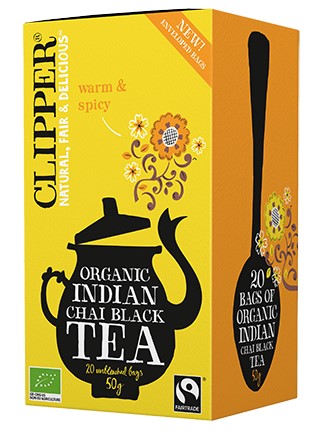 CLIPPER 有機紅茶 インディアンチャイ 20包入×1個 紅茶 健康 ティーバッグ 美容 オーガニック チャイ