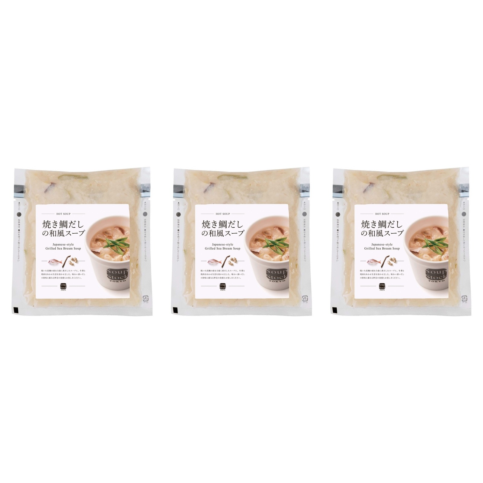 Soup Stock TOKYO 冷凍スープ 焼き鯛だしの和風スープ 180g×3個 冷凍 スープ おしゃれ ギフト プレゼント 贈答 和風 だし