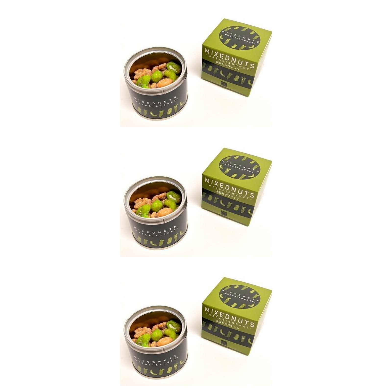 CB・HAND 大阪ミックスナッツわさび味缶 50g×3個 お土産 大阪 ご当地 お菓子 おおさか ミックスナッツ 缶 わさび