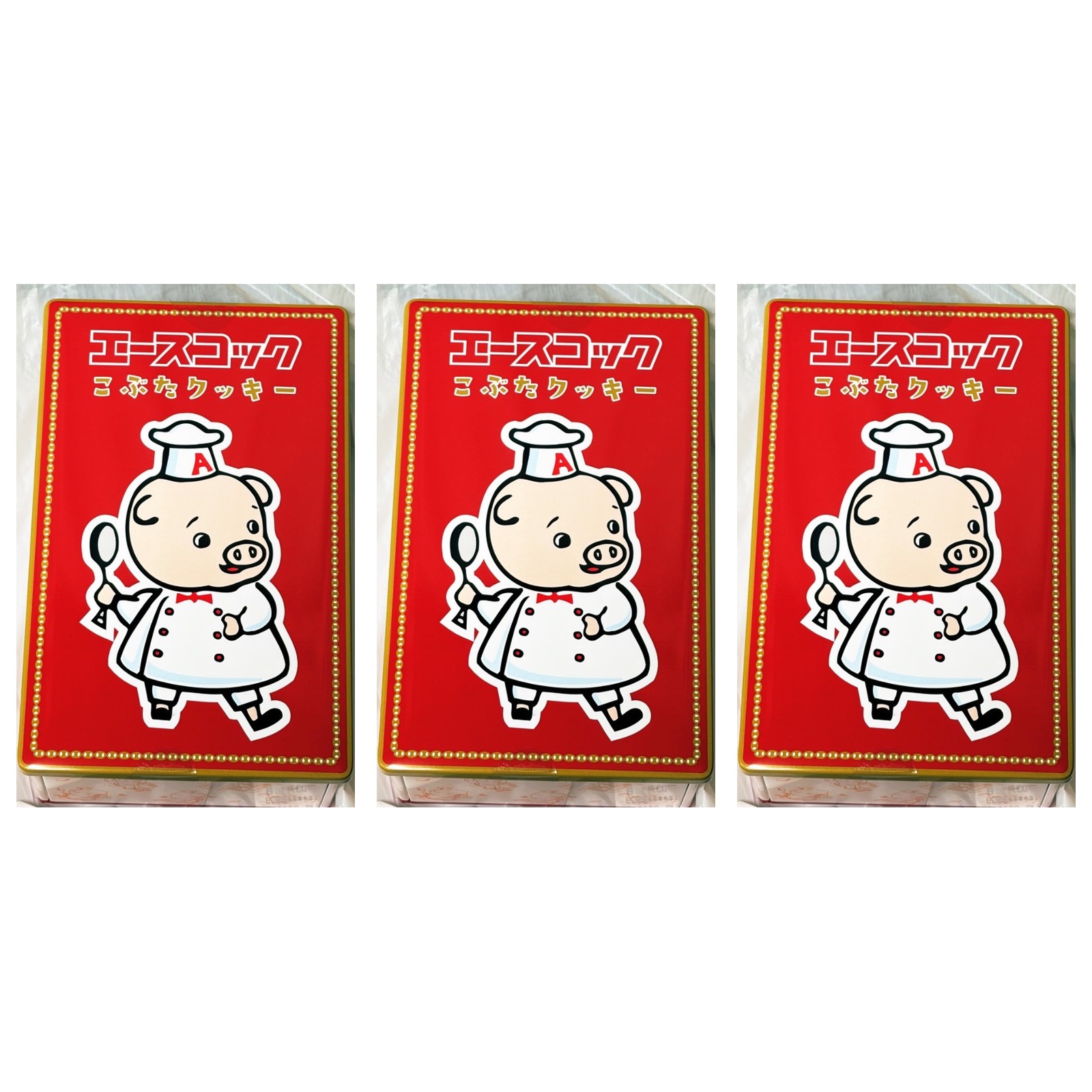 ナガトヤ エースコック こぶたクッキー 10枚入り×3個 お土産 大阪 ご当地 お菓子 おおさか クッキー 可愛い 缶